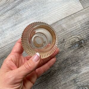 Ribbed Glass Reversible Candleholder Light Pink